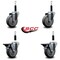 Service Caster 4'' Thermoplastic Rubber Wheel Swivel 3/4'' Expanding Stem Caster Set 2 Brakes, 4PK SCC-EX20S414-TPRB-2-PLB-2-34 - alternate 5